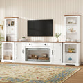 3 Piece Tv Stand Set For Tvs Up To 70 Media Console Entertainment Center With Bookshelves Drawer And Adjustable Shelves