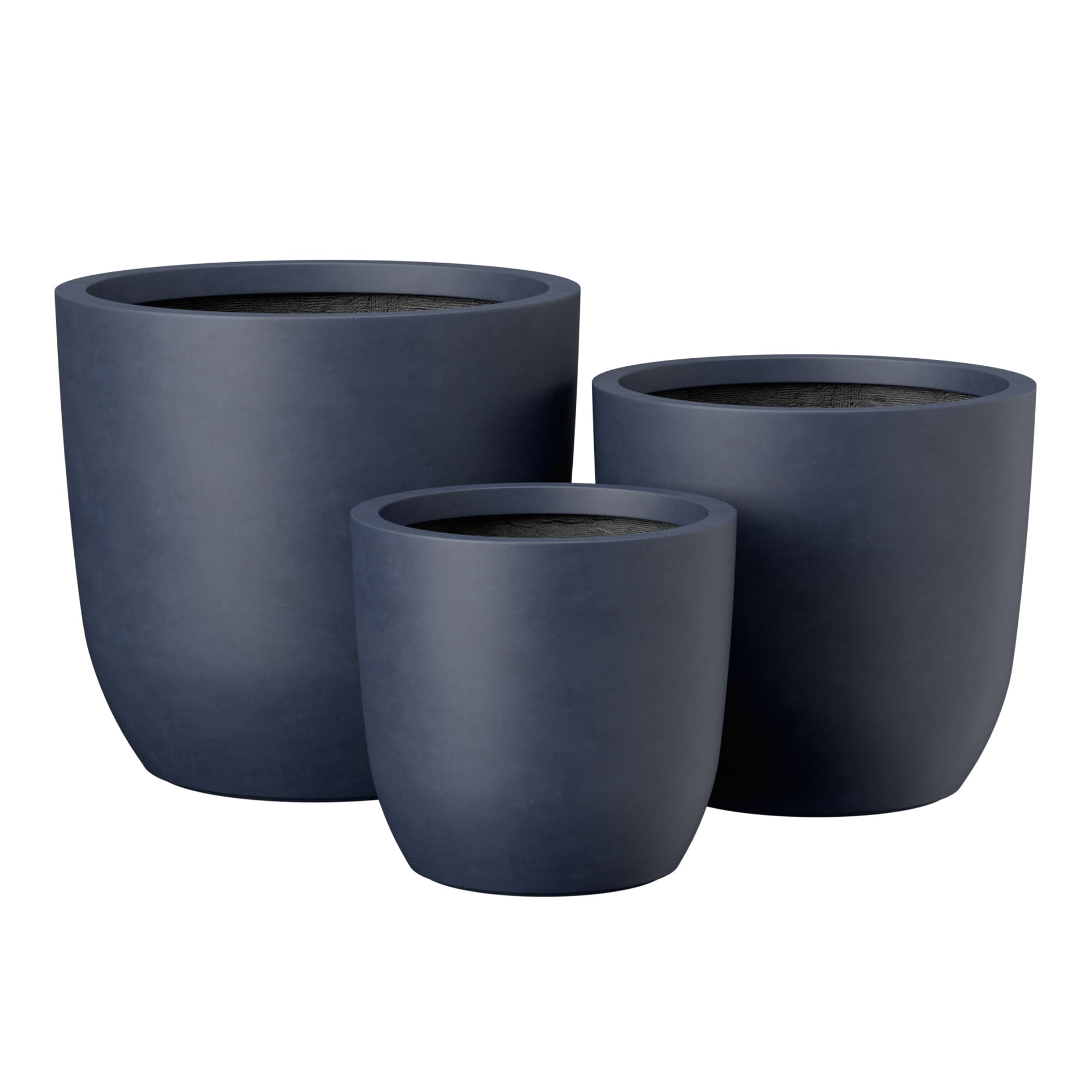 3 Piece Weather Resistant Concrete Planter Set 13 16.5 20 Inch