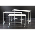 3 Piece White Nesting Tables With Casters