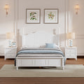 3 Pieces Bedroom Sets Rustic Platform Bed With 2 Nightstands