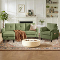 3 Pieces Corduroy Living Room Set With Sofa Storage Ottoman And Chair