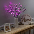 Set Of 3 Pink Led Cherry Blossom Lighted Outdoor Artificial Tree Branches 2.5 N A