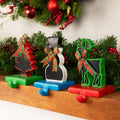 Set Of 3 Reindeer Tree And Snowman With Chalkboard Christmas Stocking Holders 7