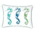 3 Seahorses Decororative Accent Throw Pillow