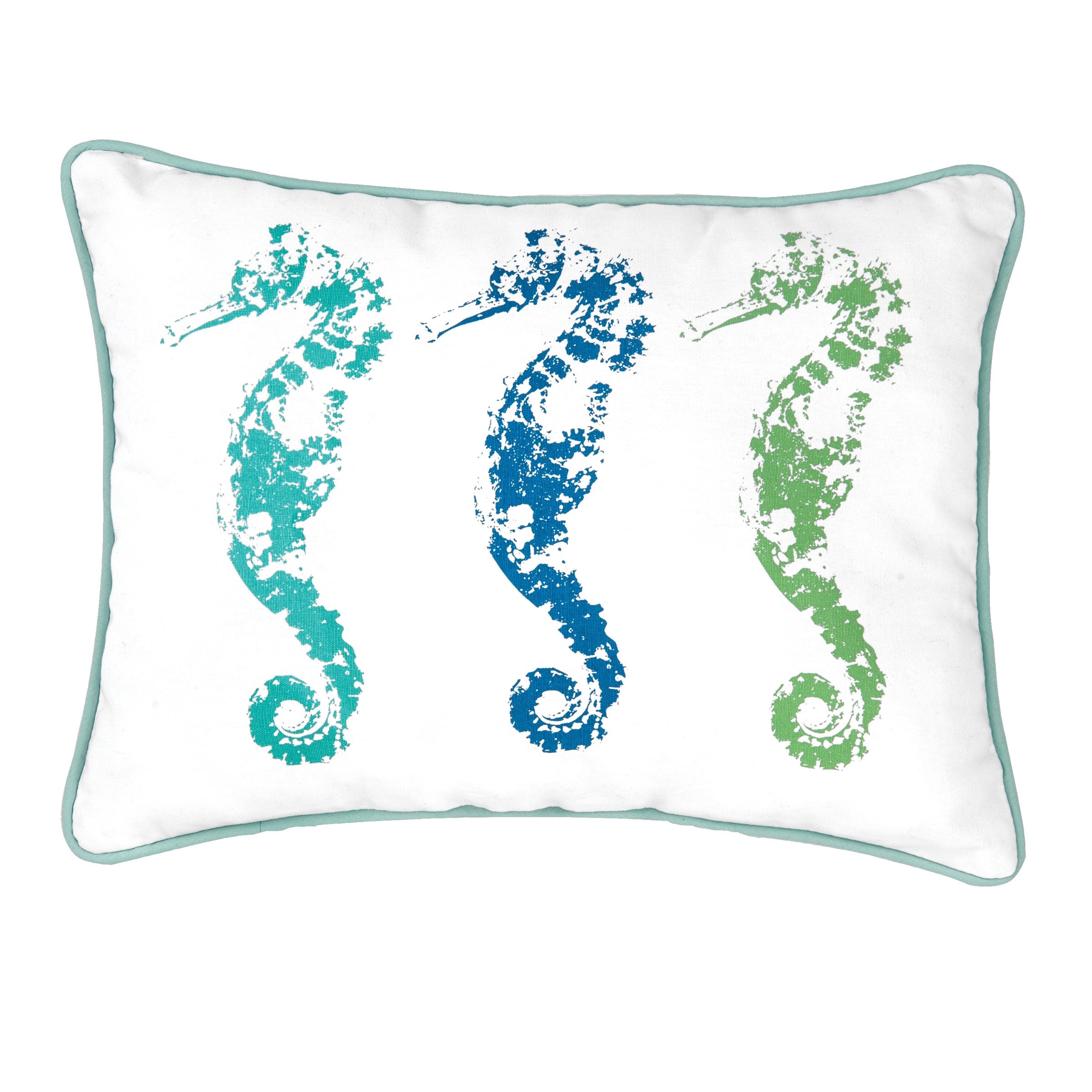 3 Seahorses Decororative Accent Throw Pillow