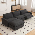 3 Seat Power Reclining Sofa With Ottoman Heating And Usb Ports Reclining Couch For Living Room