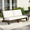3 Seat Wood 64 W Outdoor Patio Sofa With Cushion