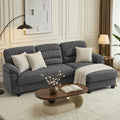 3 Seater Chenille Sectional Sofa Couch With Chaise 87.8 W X 34.6 H X 61 D