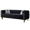 3 Seater Sofa Couch Sleeper Sofa Couch With Square Armrests Black Lounge Sofa Couch Settee Accent Couch