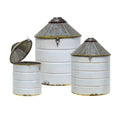 3 Set White Silos