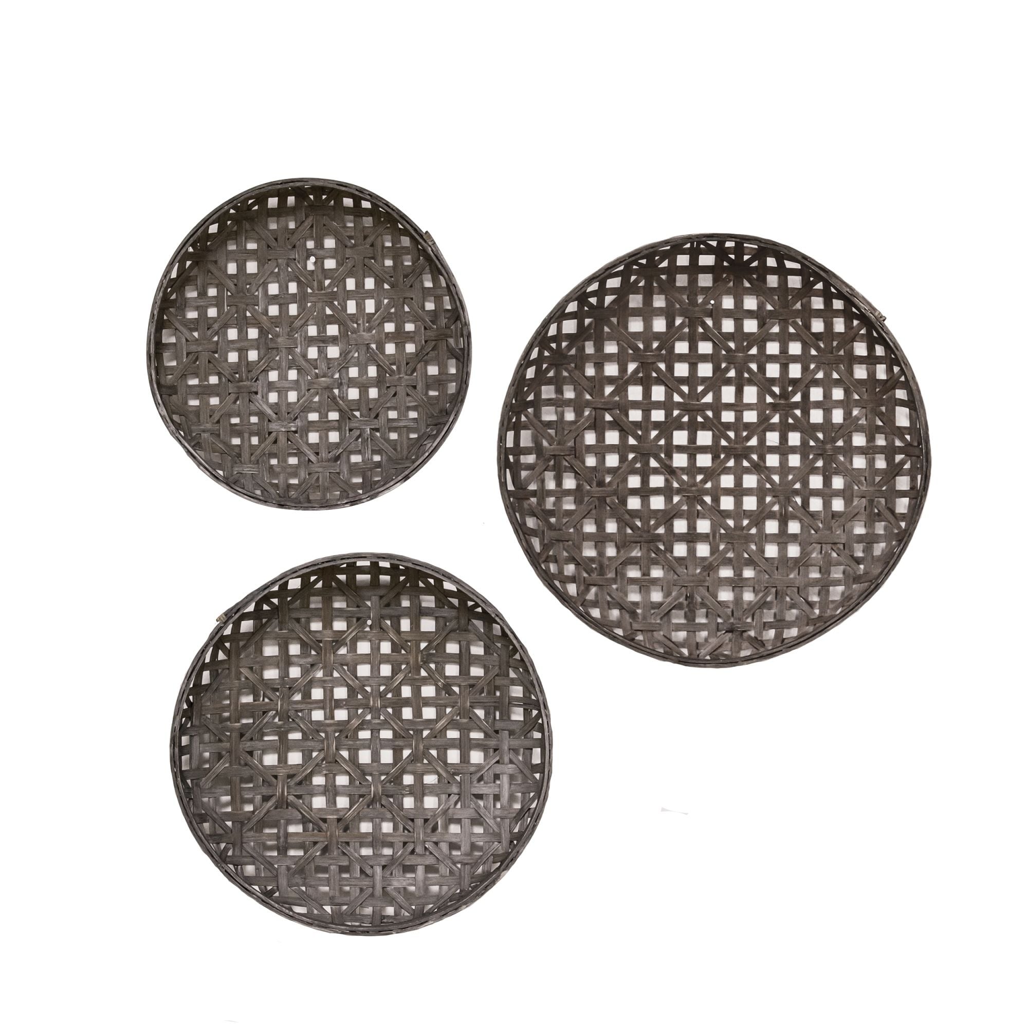 3 Set Woven Tobacco Style Baskets