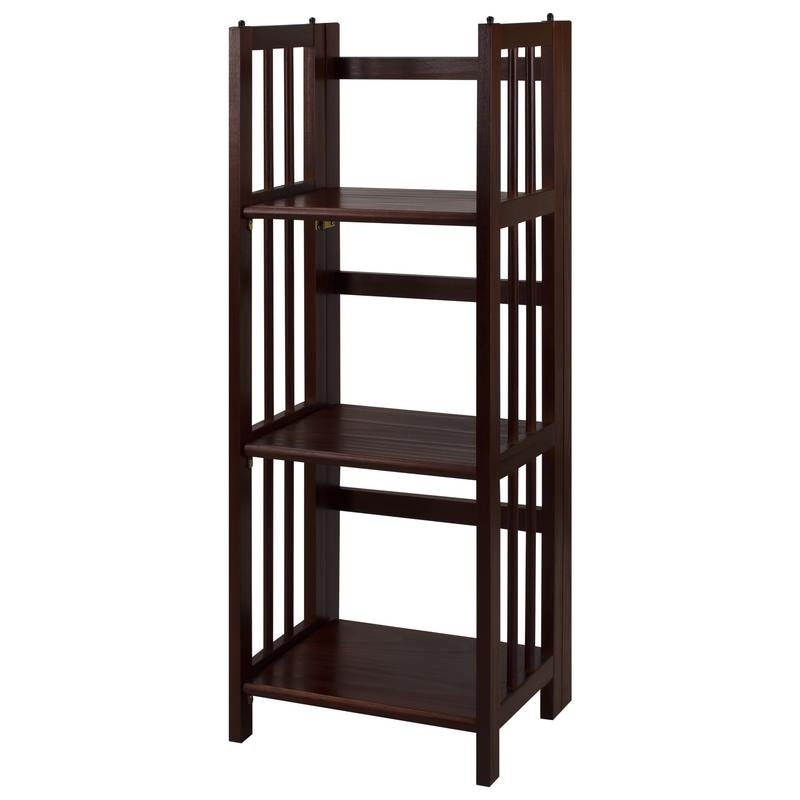 3 Shelf Folding 14 Inch Wide Bookcase
