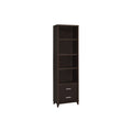 3 Shelf Wooden Media Tower With 2 Drawers Dark Brown