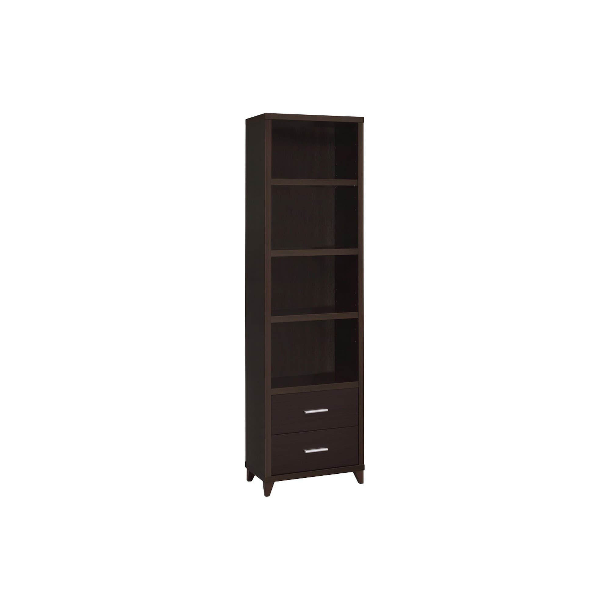 3 Shelf Wooden Media Tower With 2 Drawers Dark Brown