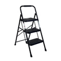 3 Step Ladder Folding Step Stool With Wide Anti Slip Pedal Sturdy Steel Ladder Lightweight Portable Steel Step Stool