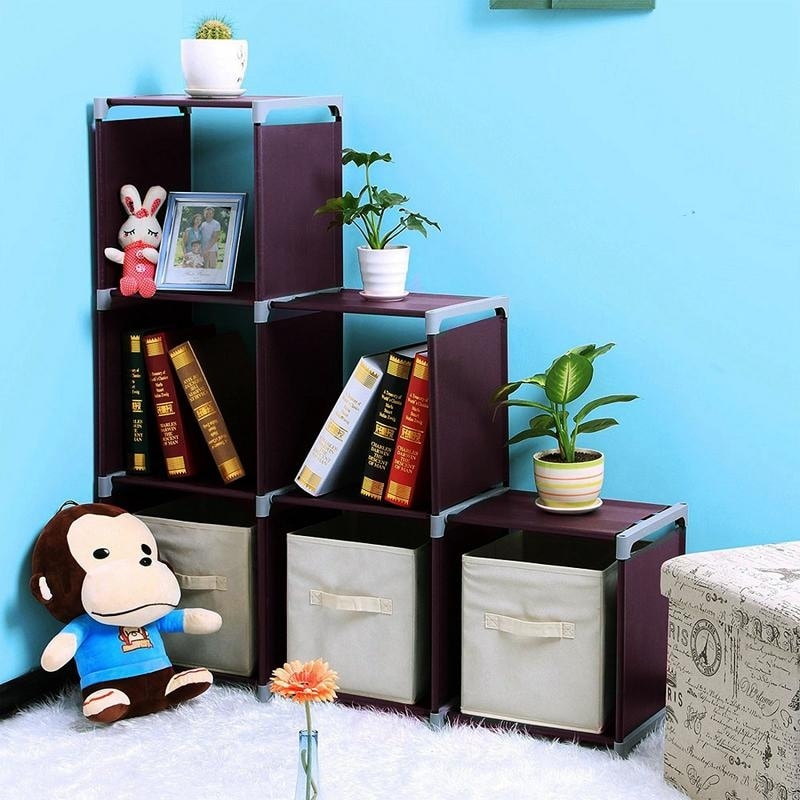 3 Tier 6 9 Grids Storage Closet Organizer Bookcase Bookshelf 2 Colors