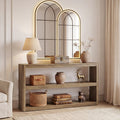3 Tier Console Table 63 Inch Long Entryway Table With Storage Shelves