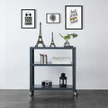 3 Tier Blue Grey White Metal Bookcase