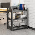 3 Tier Metal Shelf 31.50 Inch High Freestanding Shelf Adjustable Divider Unit Black Need To Assemble