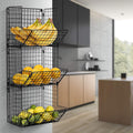 3 Tier Wall Mounted Storage Rack Black
