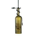 3 W Personalized Etched Grapes Wine Bottle Mini Pendant