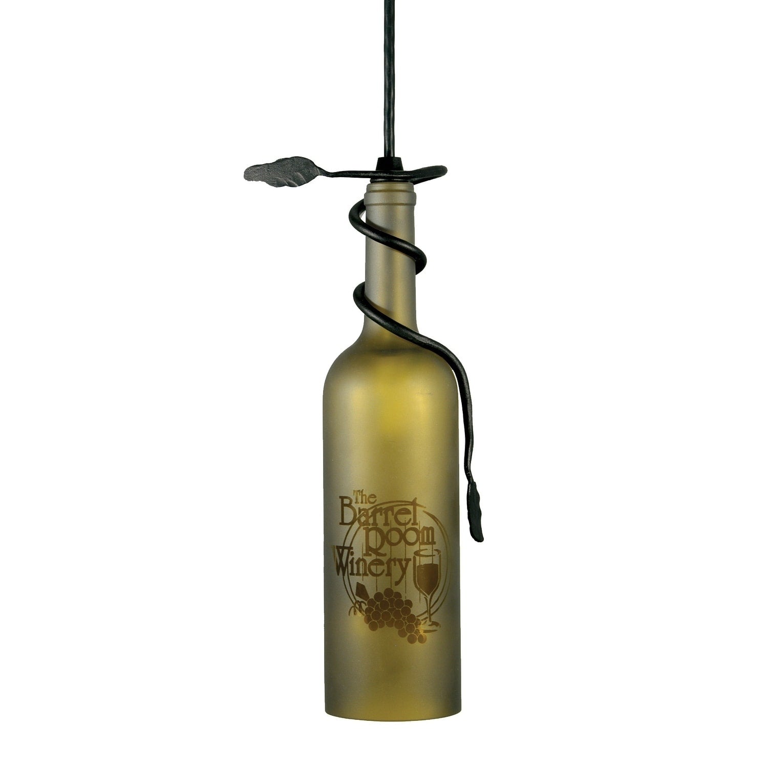 3 W Personalized Etched Grapes Wine Bottle Mini Pendant