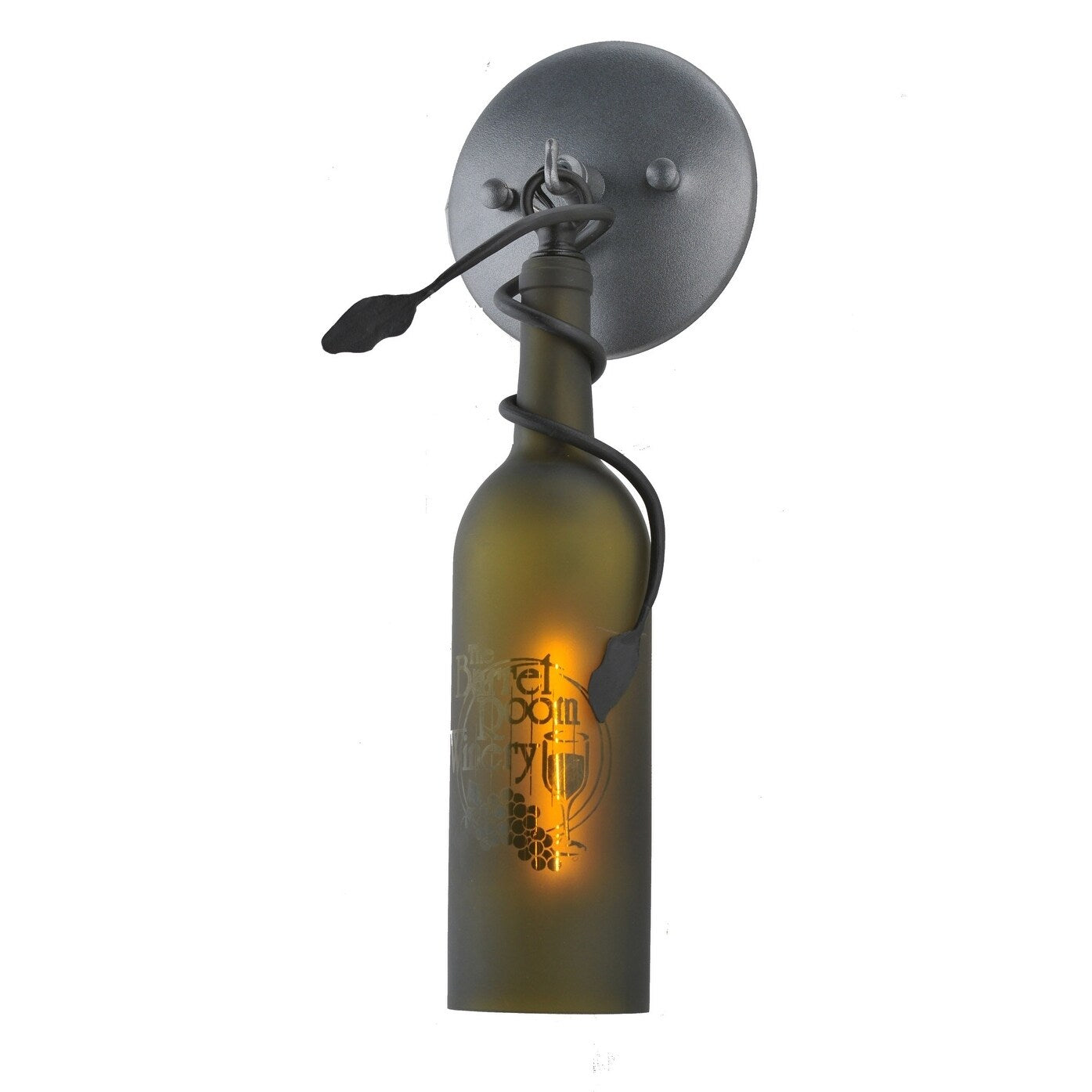 3 W Tuscan Vineyard Custom Etched Wine Bottle Wall Sconce