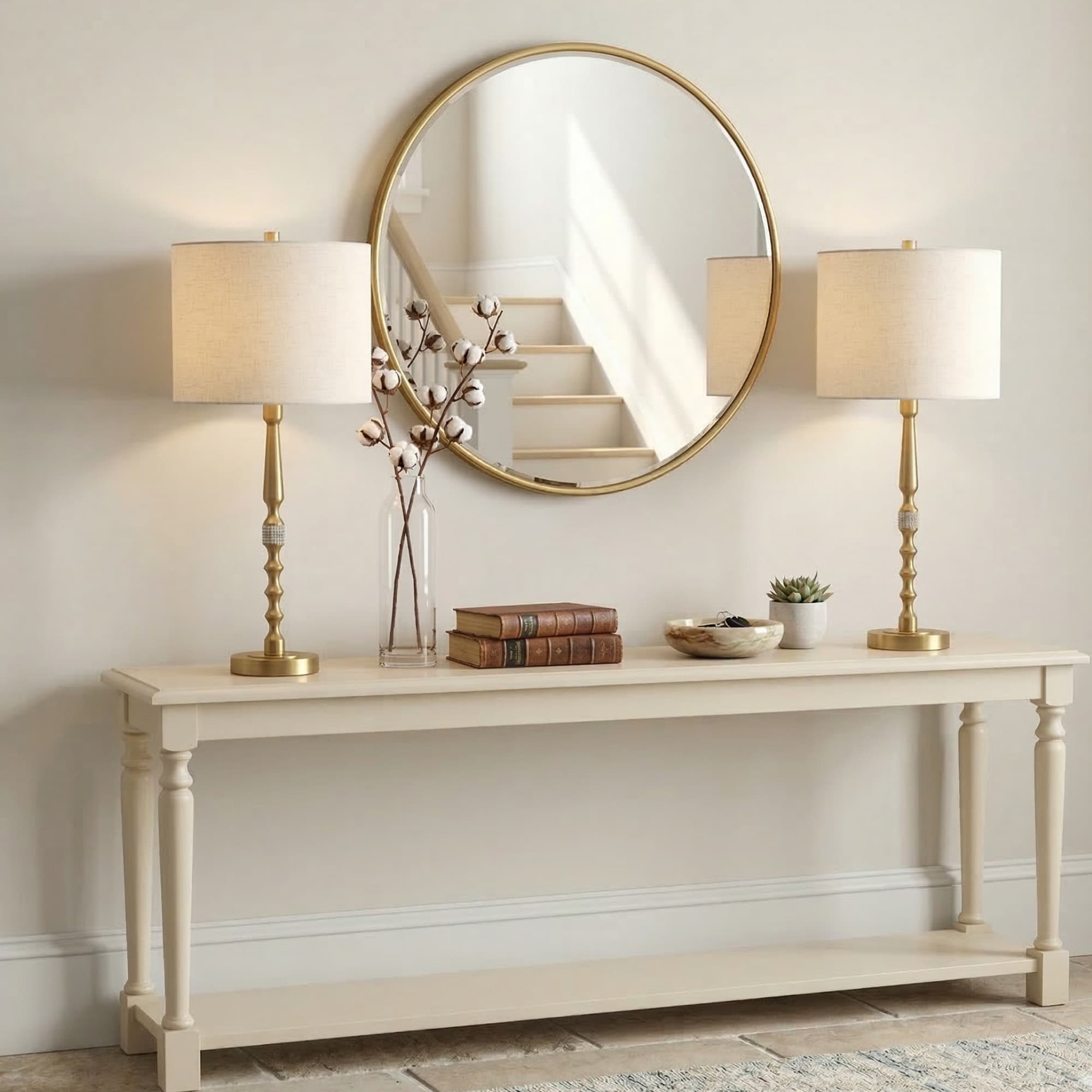 3 Way Dimmable Bedside Table Lamps With Fabric Shade