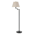 3 Way Metal Body Floor Lamp With Swing Arm And Conical Fabric Shade Black
