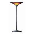 3 Way Metal Body Torchiere Lamp With Conical Mica Shade Bronze