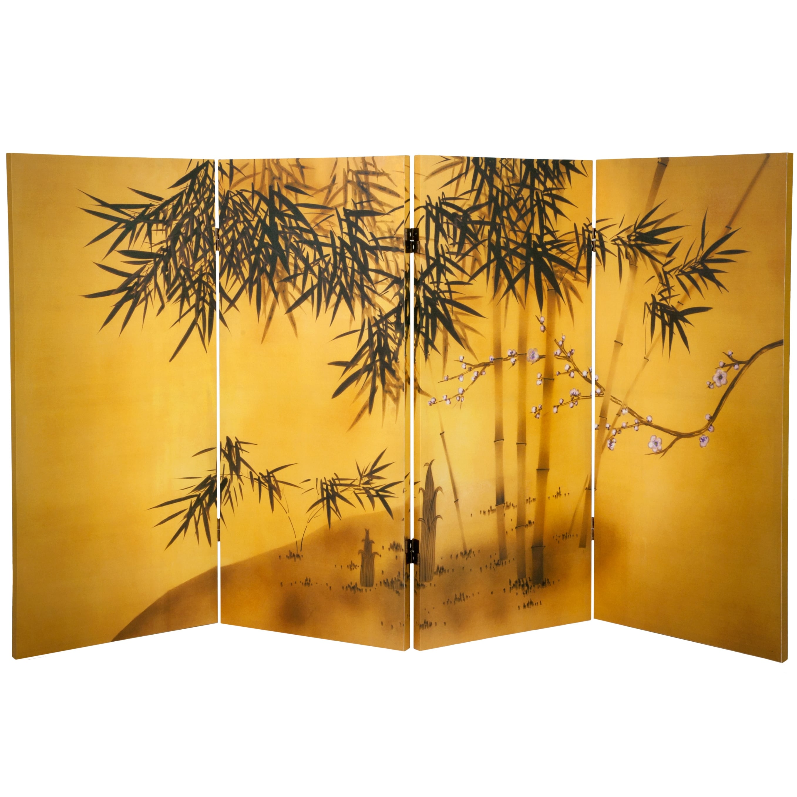 3 Foot Tall Double Sided Bamboo Tree Canvas Room Divider