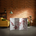 3 Foot Tall Double Sided Plum Blossom Canvas Room Divider