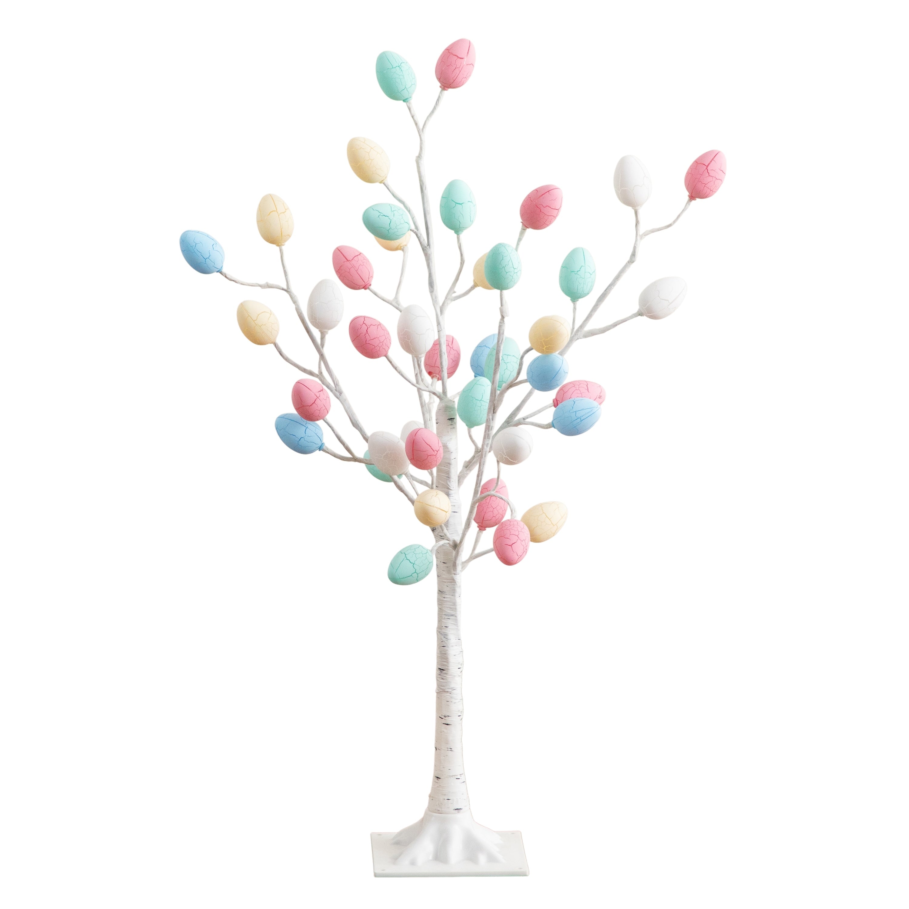 3 Ft Pre Lit Artificial Easter Twig Tree With 40 Egg Shaped Led
