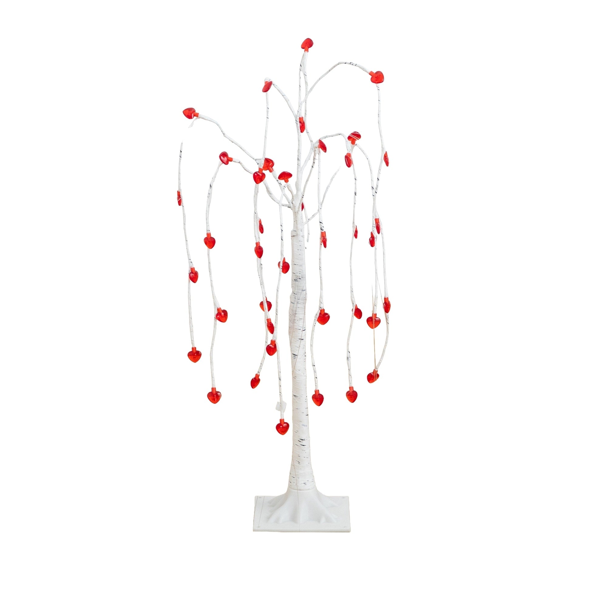 3 Ft Pre Lit Valentines Day Willow Tree With 40 Heart Shaped Lights