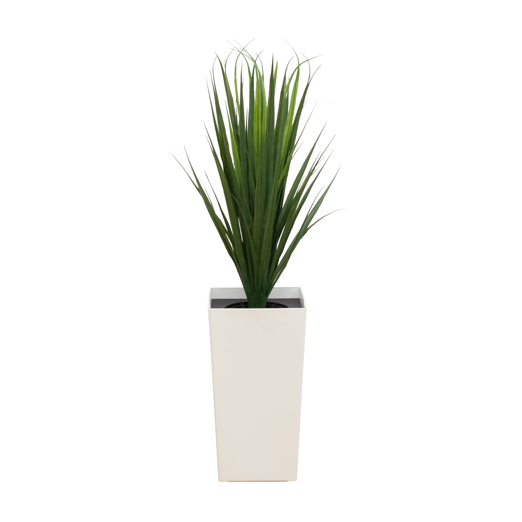 3 Ft Uv Resistant Grass Plant In White Tower Planter Indoor Outdoor