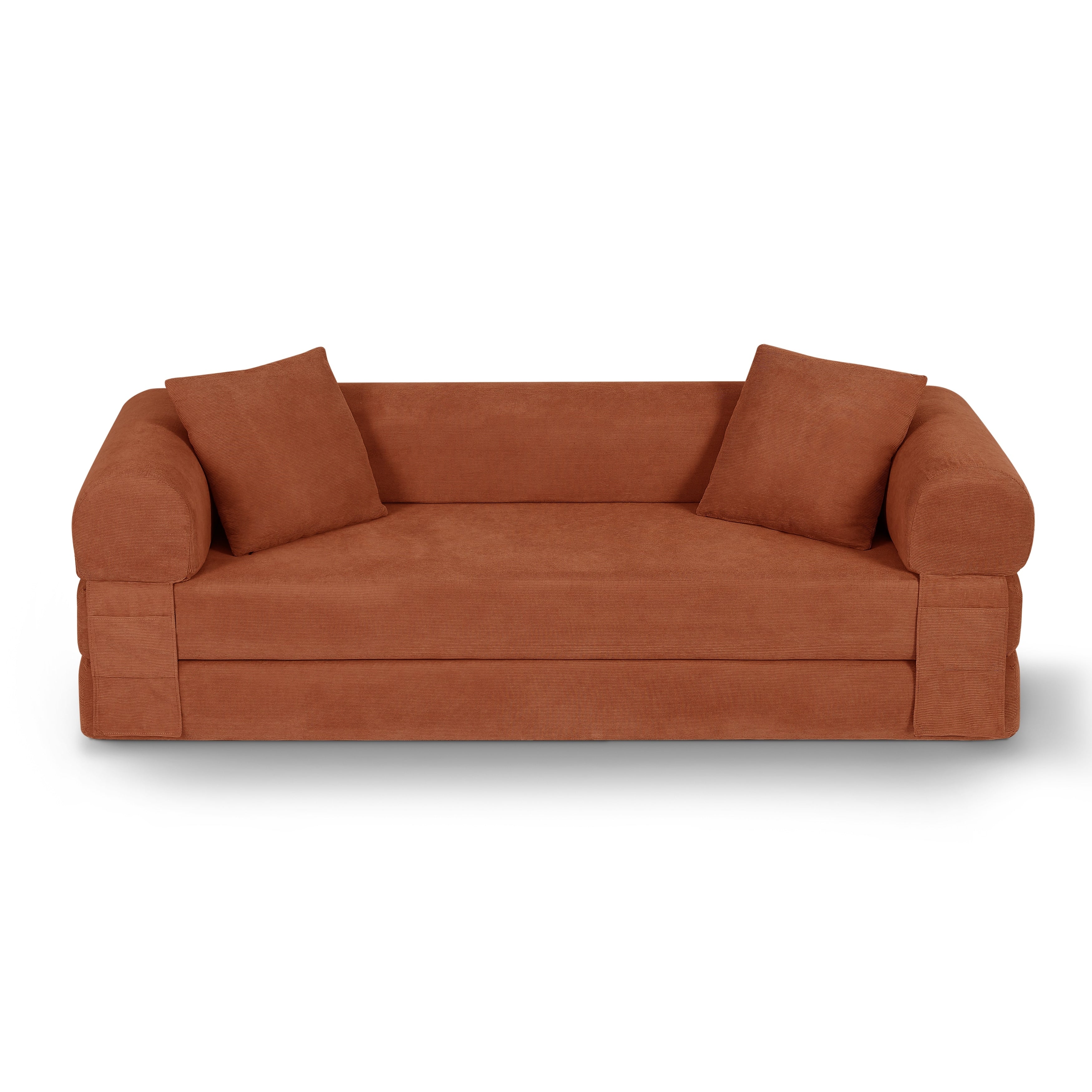 3 In 1 Convertible Couch Bed Boneless Futon Sofa With Corduroy Fabric No Assembly Required Floor Sofa
