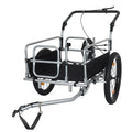 3 In 1 Heavy Duty Bike Cargo Trailer Bike Compatible Steel Frame 110Lb Capacity Convertible Stroller Pull Cart