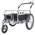 3 In 1 Heavy Duty Bike Cargo Trailer Upgraded 20 Wide Fat Tires 150Lbs Capacity Steel Frame Convertible Stroller Pull Cart