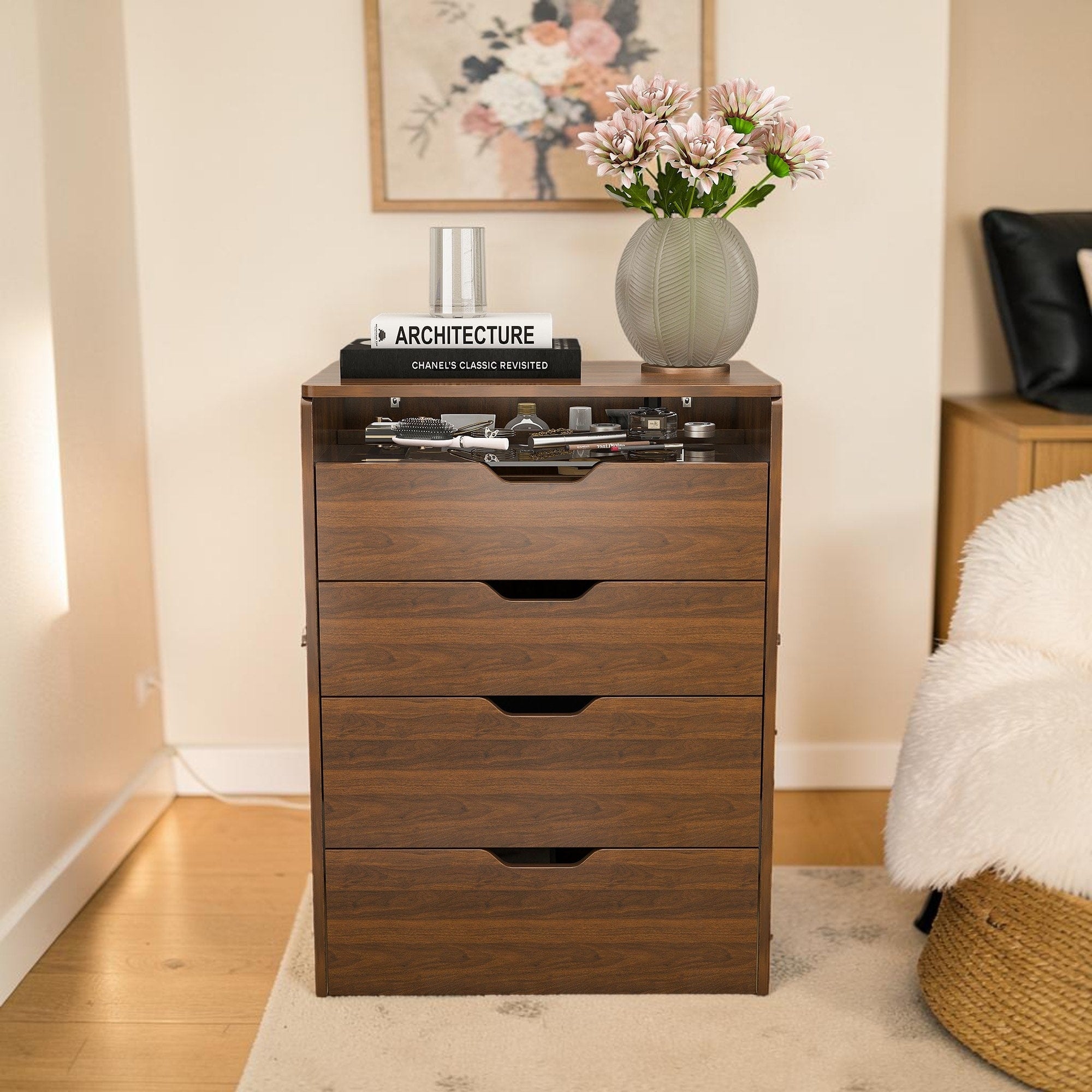 3 In 1 Vanity Desk With Lighted Mirror Storage Stool And Drawers Compact Makeup Table For Bedroom