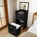 3 In 1 Vanity Desk With Open Top Mirror Small Make Up Vanity Set With Visible Glass Desktop Compact Makeup Vanity With 3 Drawers