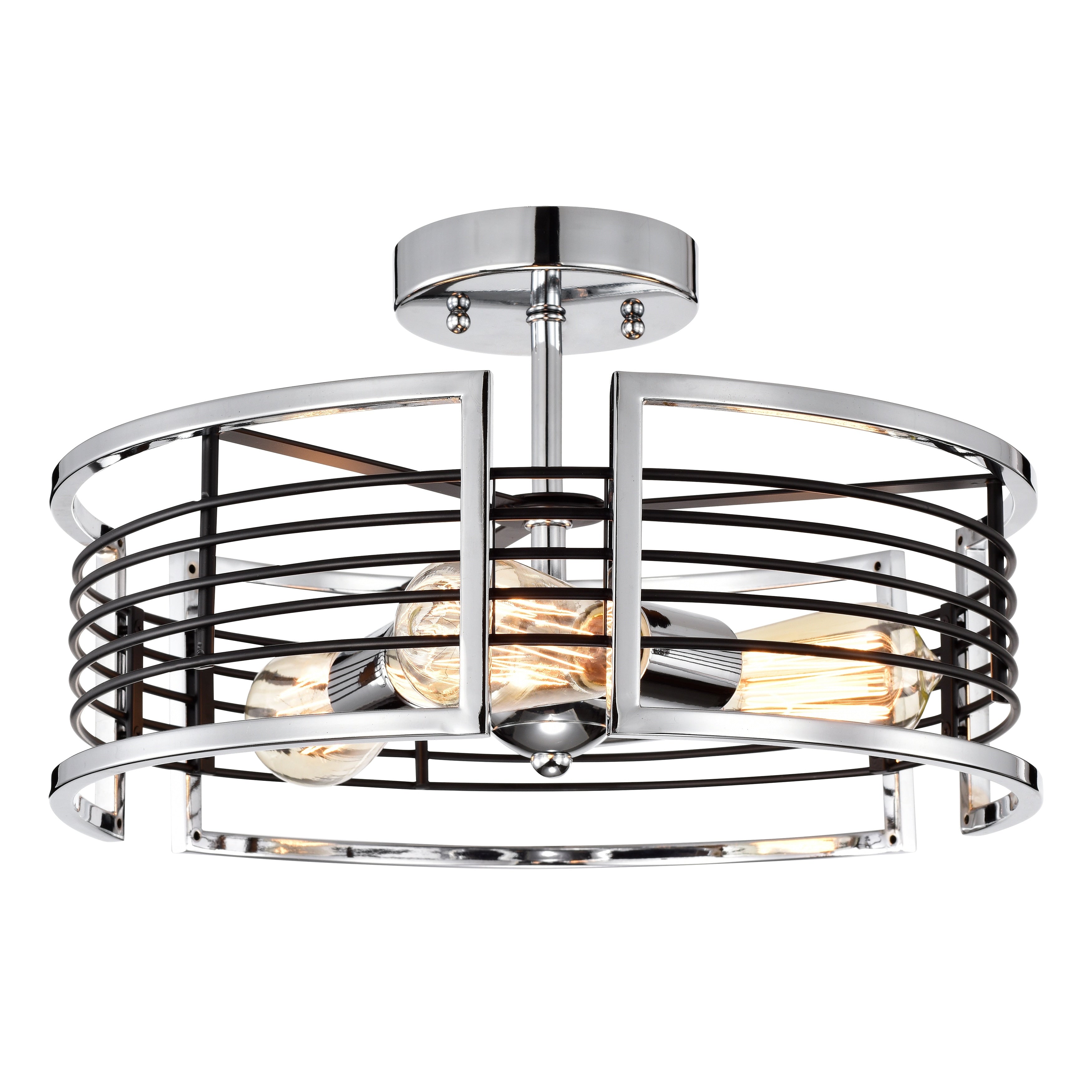 3 Light Chrome Semi Flush Mount