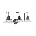 3 Light Matte Black Bath Vanity Fixture