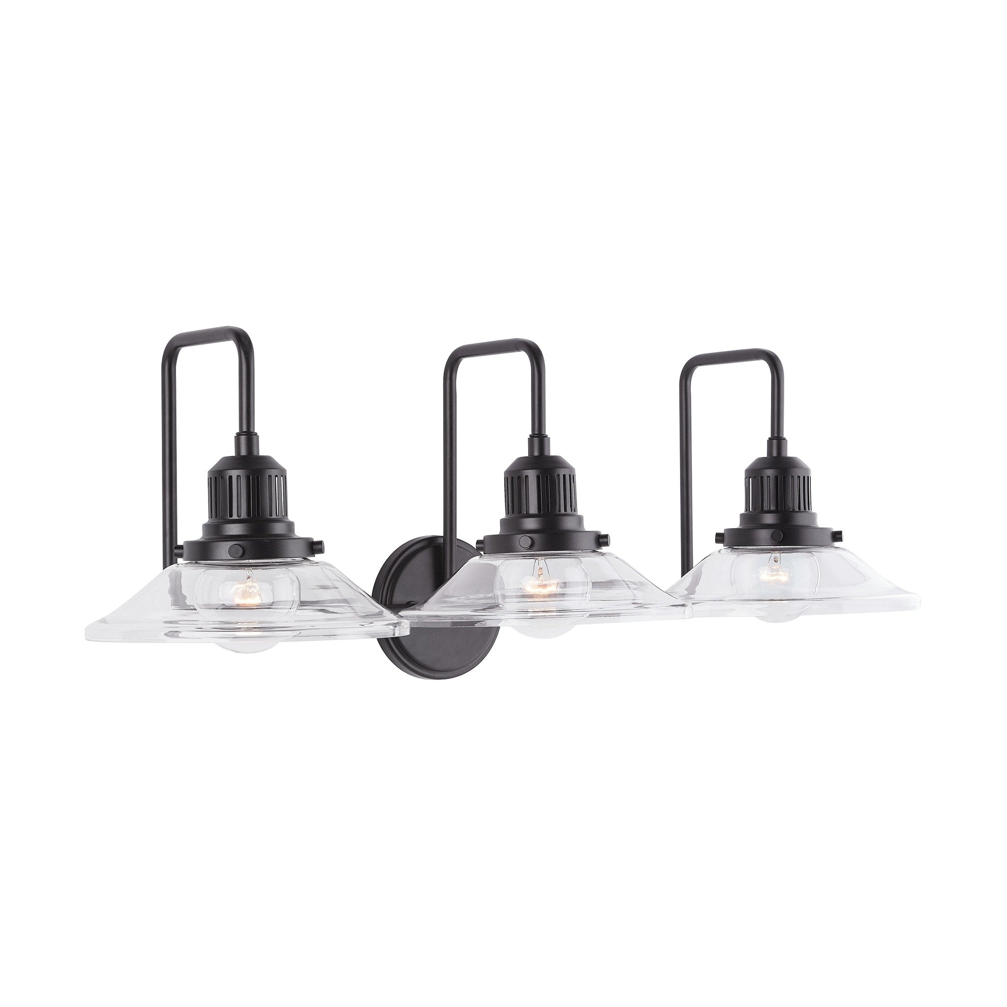 3 Light Matte Black Bath Vanity Fixture
