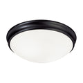 3 Light Matte Black Flush Mount