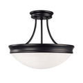 3 Light Matte Black Semi Flush Mount