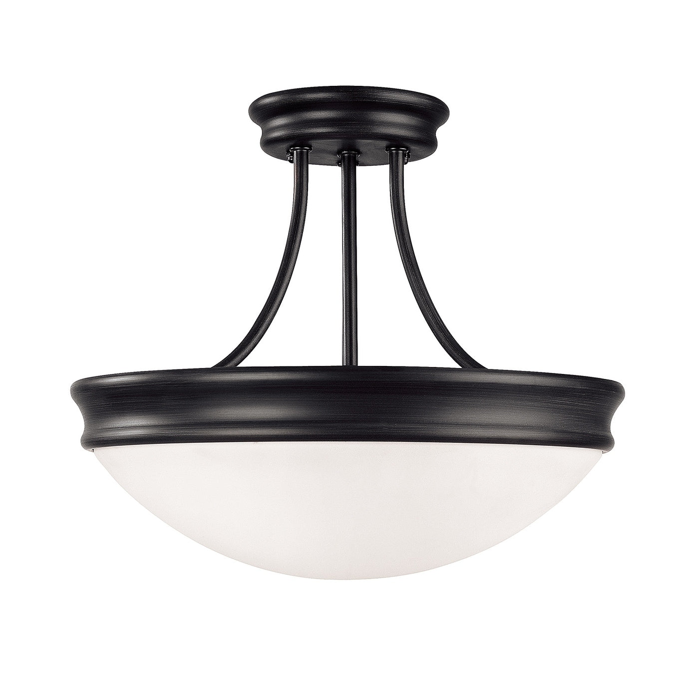 3 Light Matte Black Semi Flush Mount