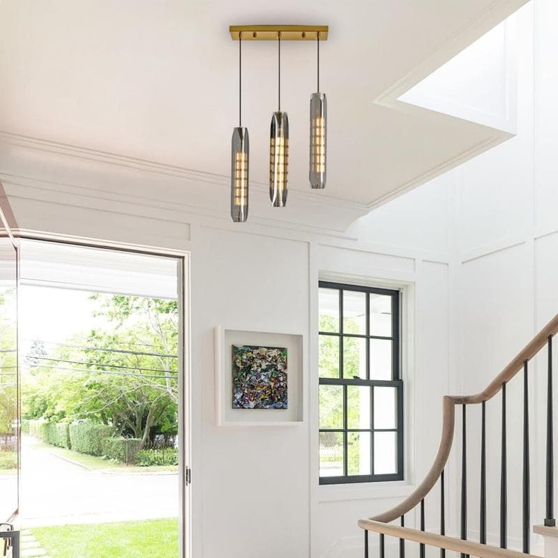 3 Light Led Light Glass Metal Light Fixture Matte Black Gold Kitchen Light N A