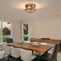 3 Lights On A Ceiling Metal Wood Kitchen Light Brown Flush Mount Light N A
