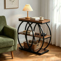3 Tier End Table With Storage Shelves For Living Room Bedroom