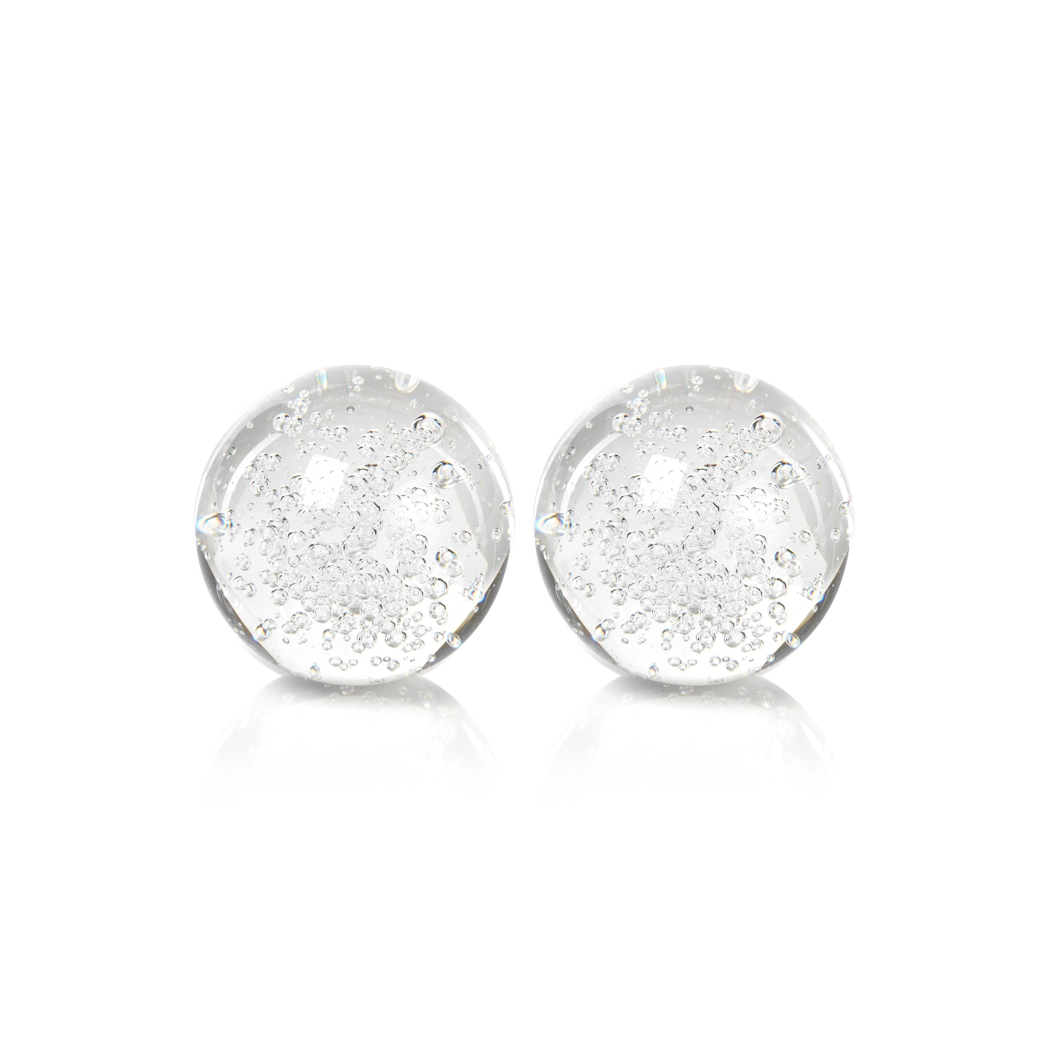 3.5 Crystal Decorative Ball Bubbles Design Set Of 2
